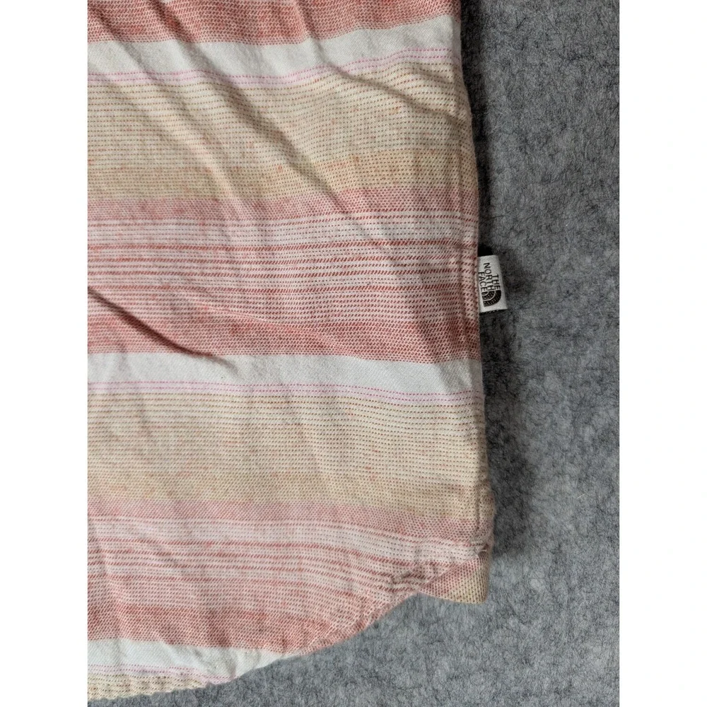The North Face Mens‎ Striped Long Sleeve Button Down Shirt Pink Orange White XXL